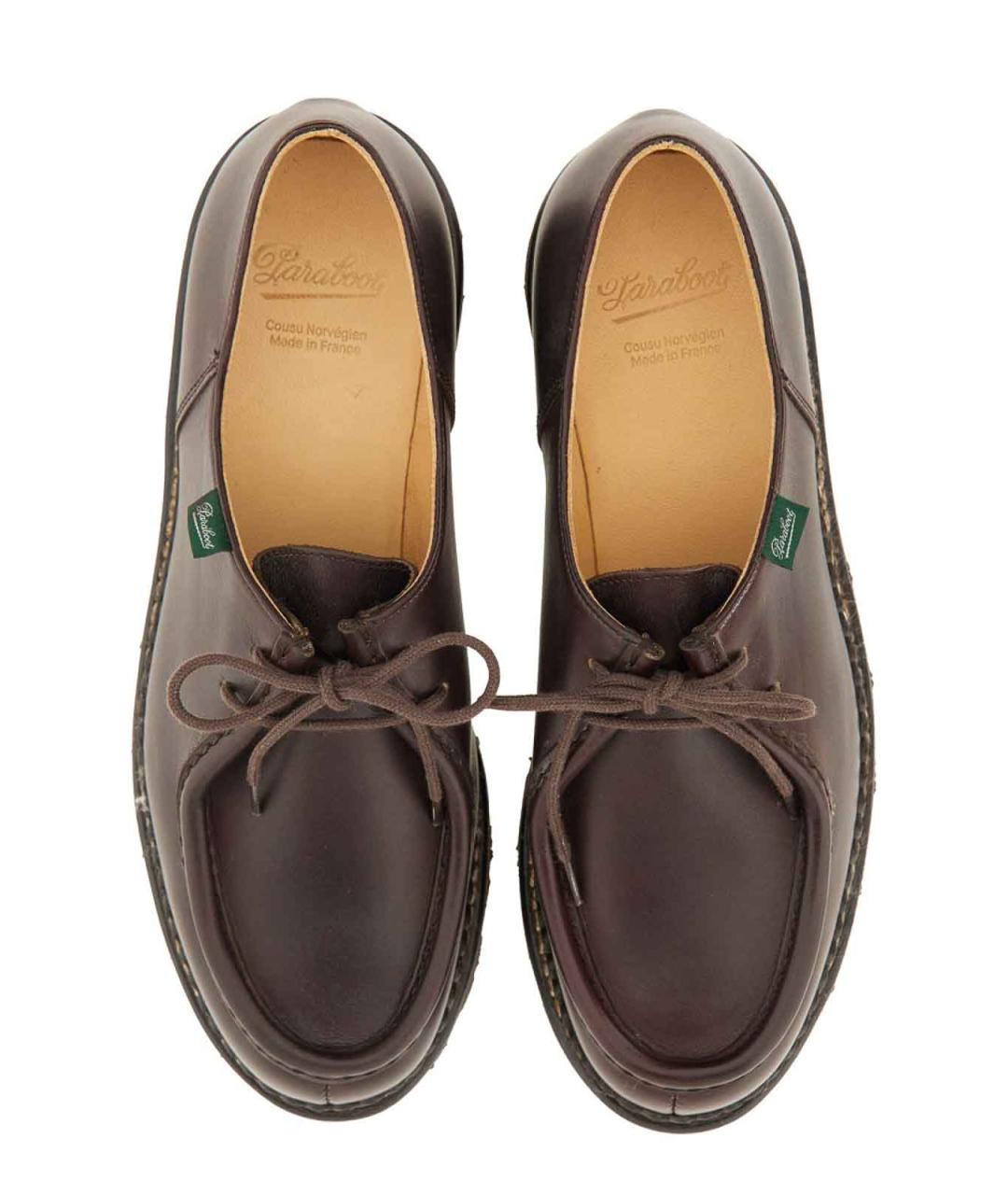PARABOOT Коричневые кожаные низкие ботинки, фото 6