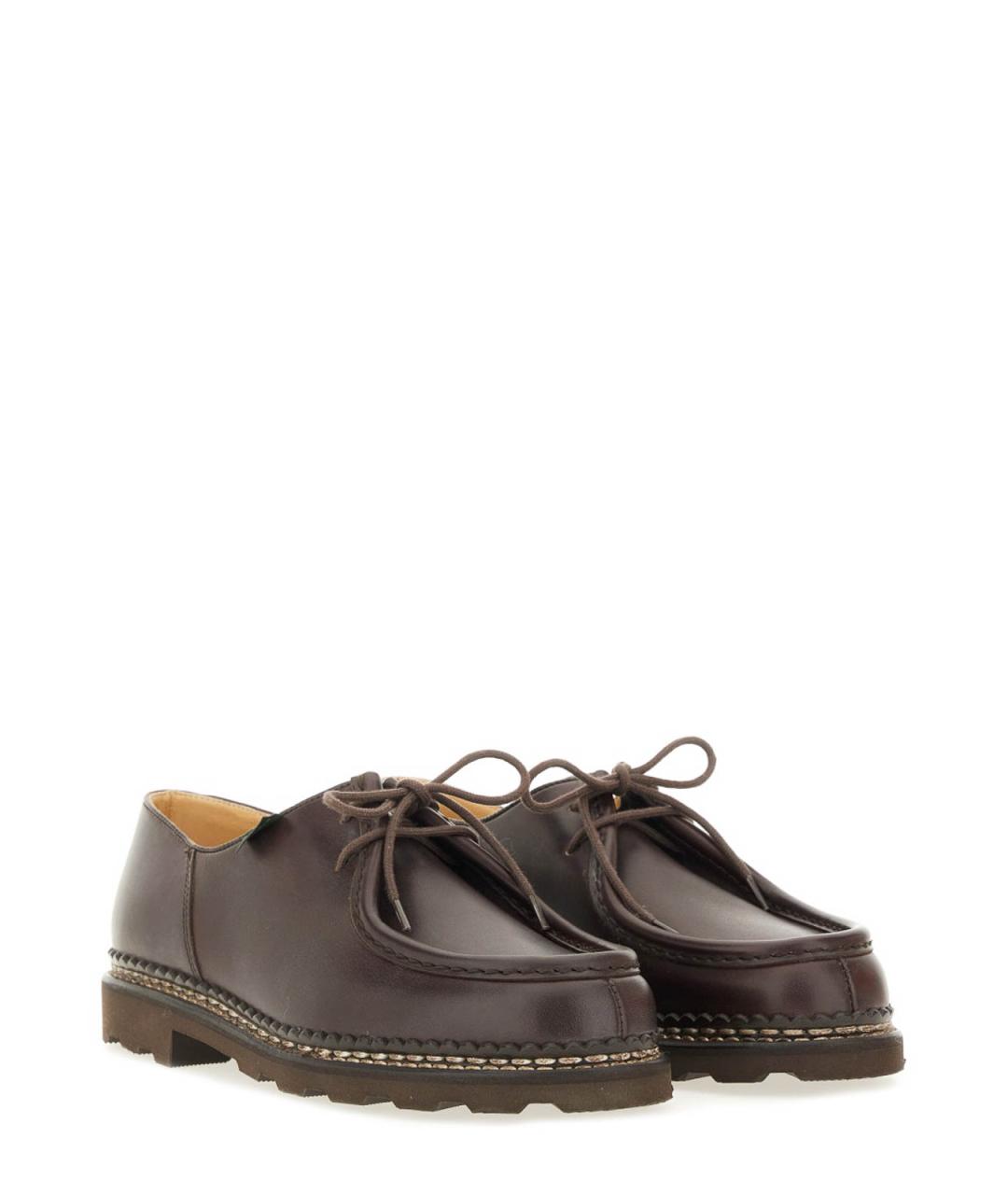 PARABOOT Коричневые кожаные низкие ботинки, фото 2