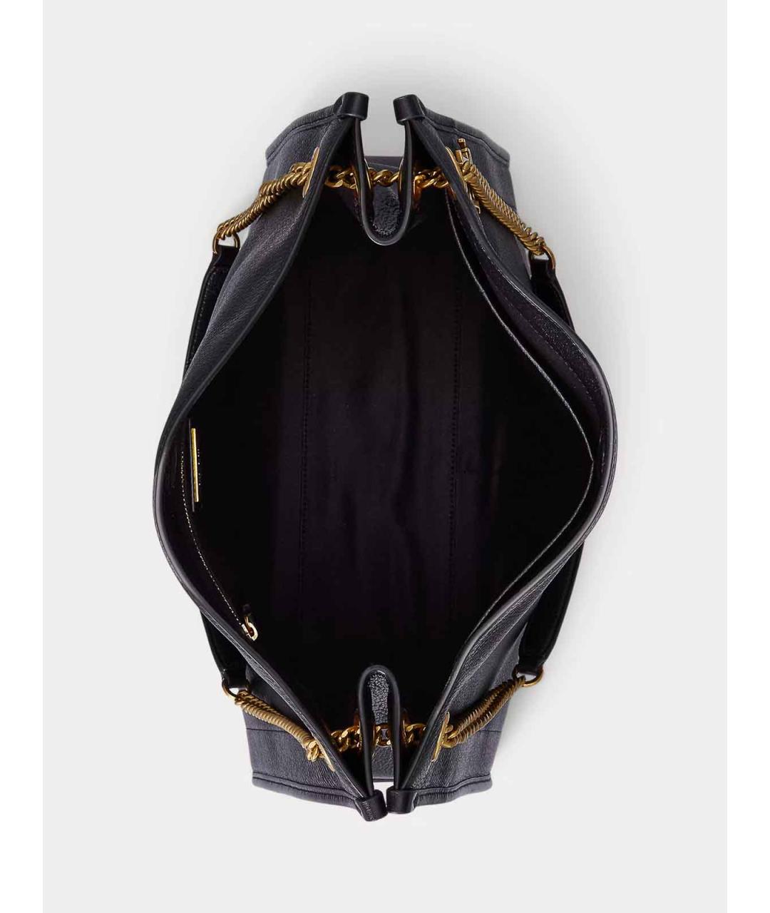 RALPH LAUREN Черная кожаная сумка тоут, фото 4
