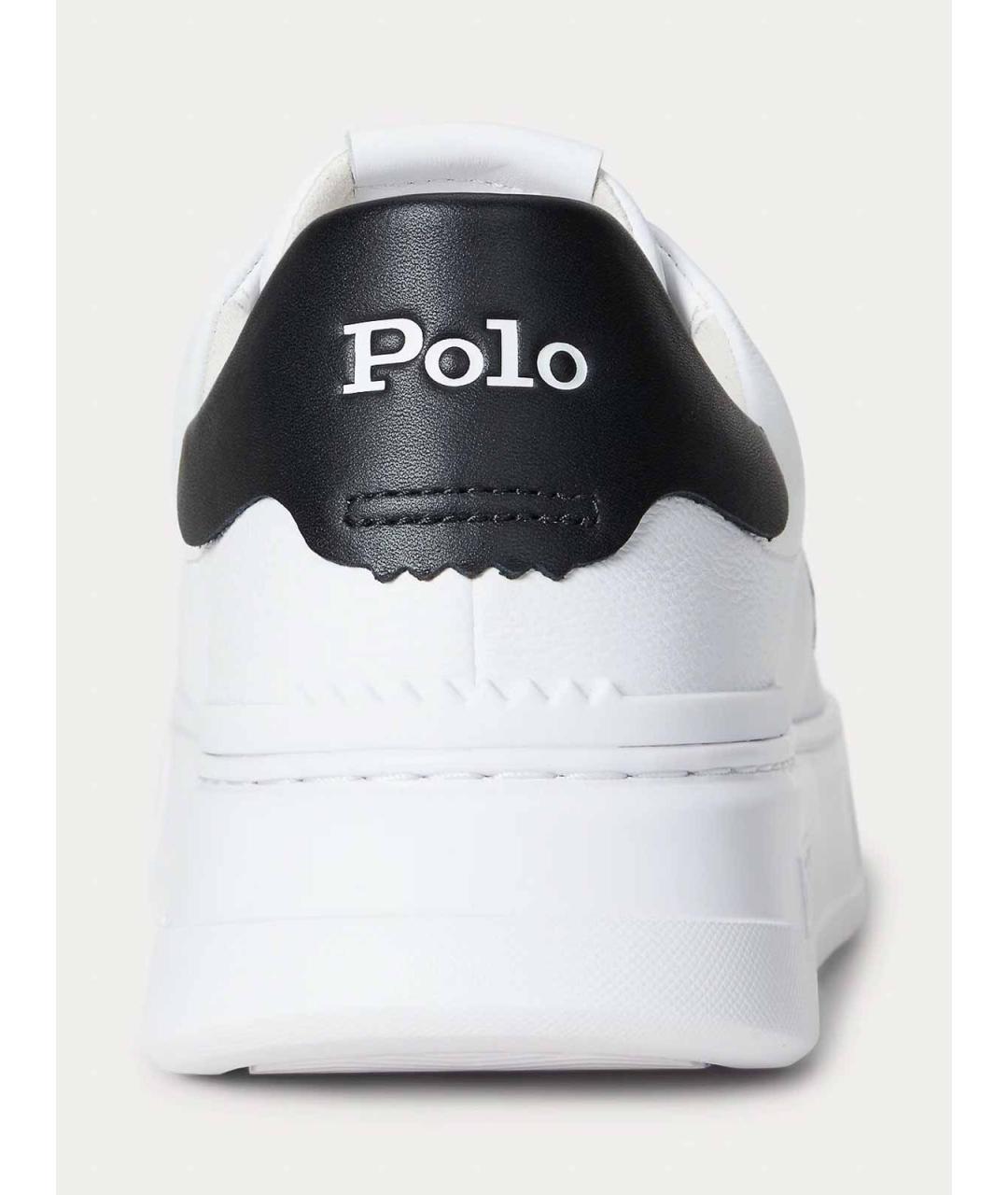 POLO RALPH LAUREN Белые кожаные низкие кроссовки / кеды, фото 3