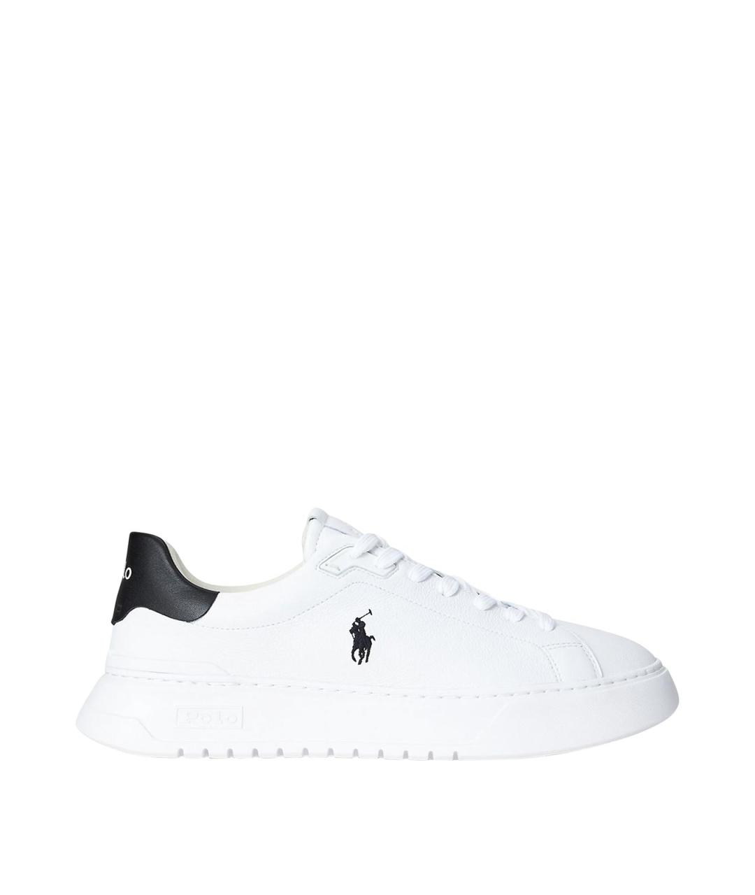 POLO RALPH LAUREN Белые кожаные низкие кроссовки / кеды, фото 1