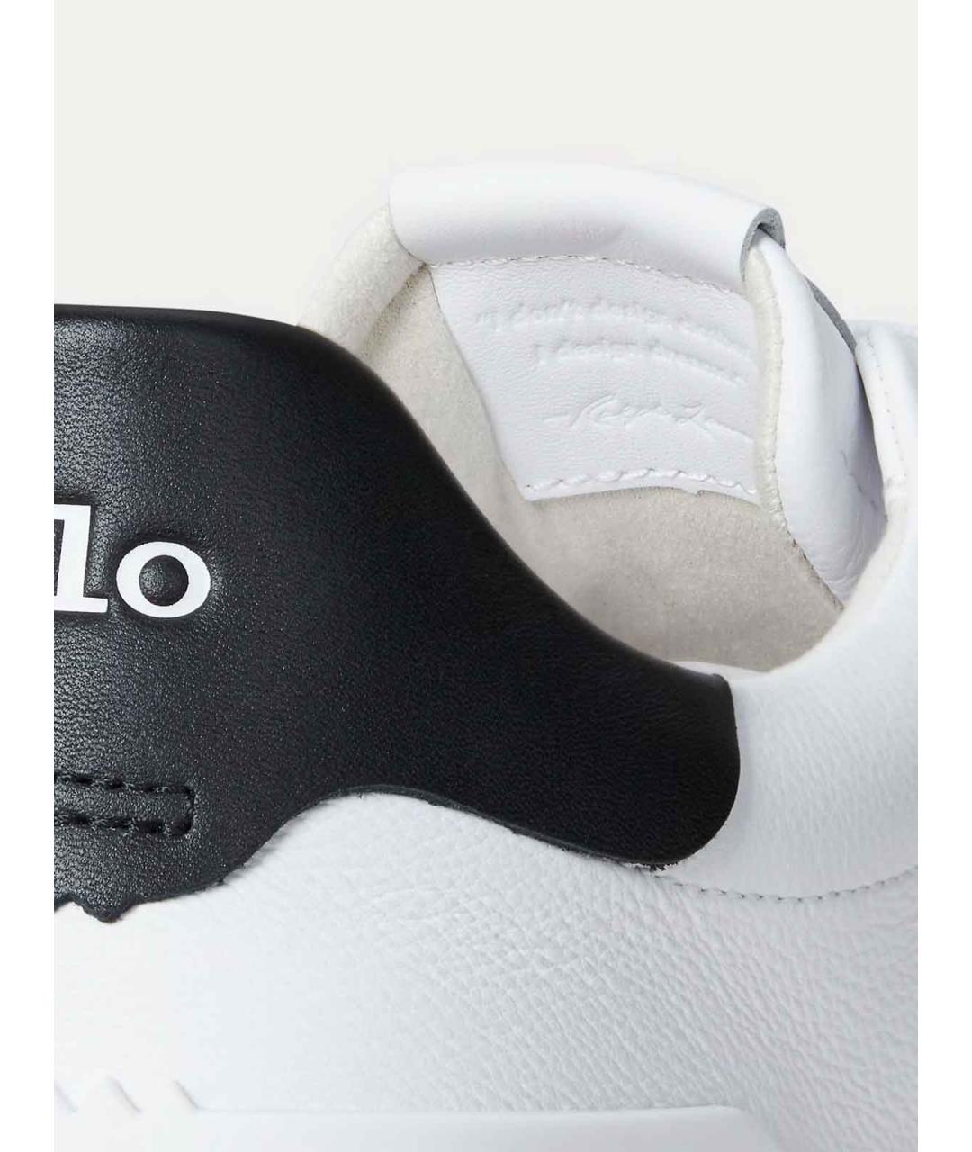 POLO RALPH LAUREN Белые кожаные низкие кроссовки / кеды, фото 5