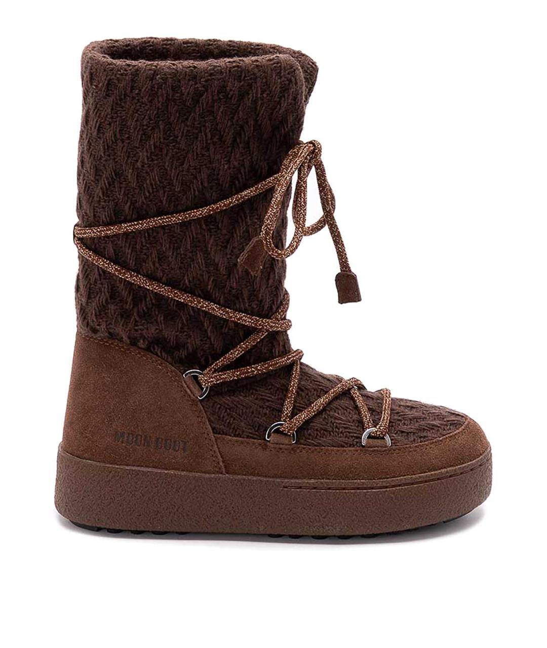 MOON BOOT Коричневые текстильные сапоги, фото 6