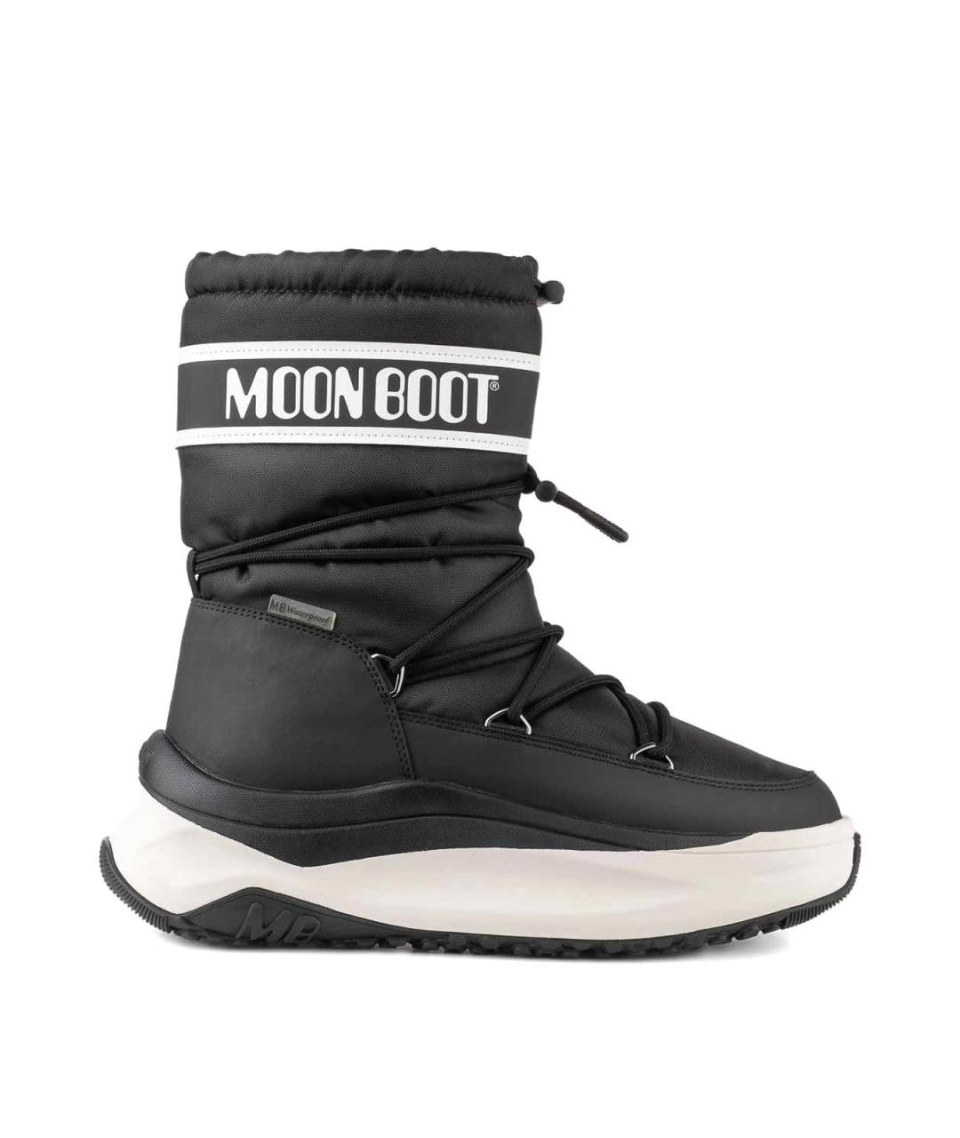 MOON BOOT Черные синтетические высокие ботинки, фото 1