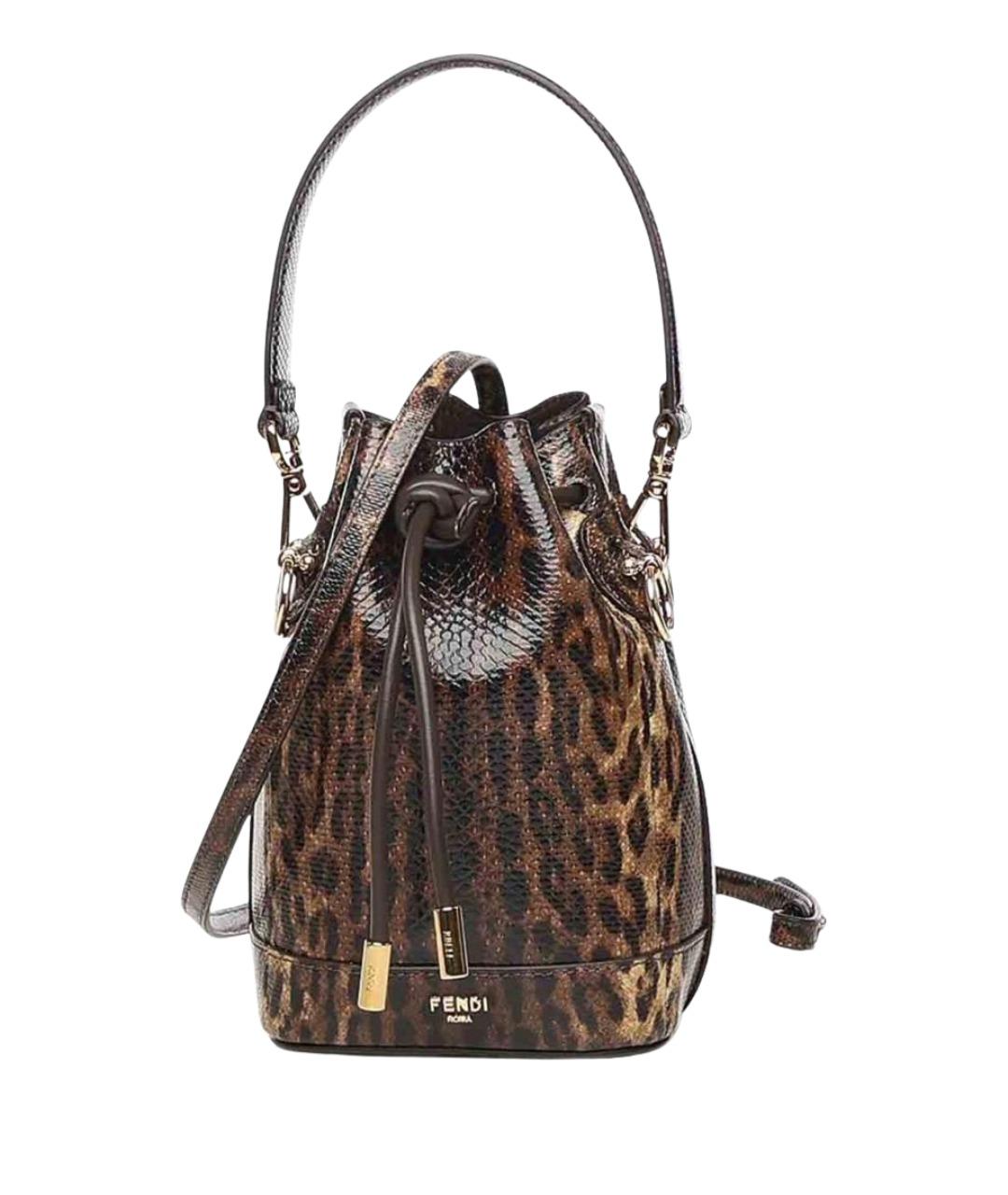 FENDI Коричневая сумка через плечо из экзотической кожи, фото 1