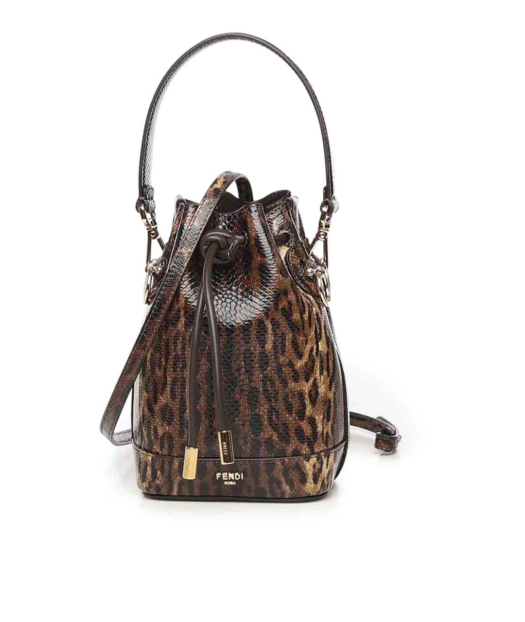 FENDI Коричневая сумка через плечо из экзотической кожи, фото 5