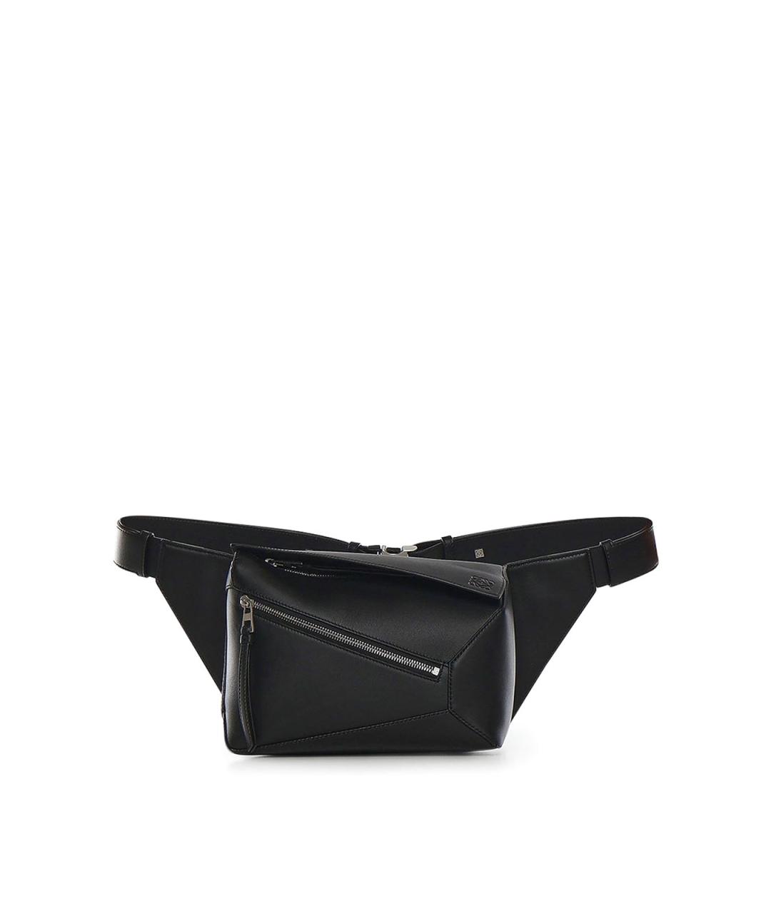 LOEWE Черная кожаная поясная сумка, фото 5