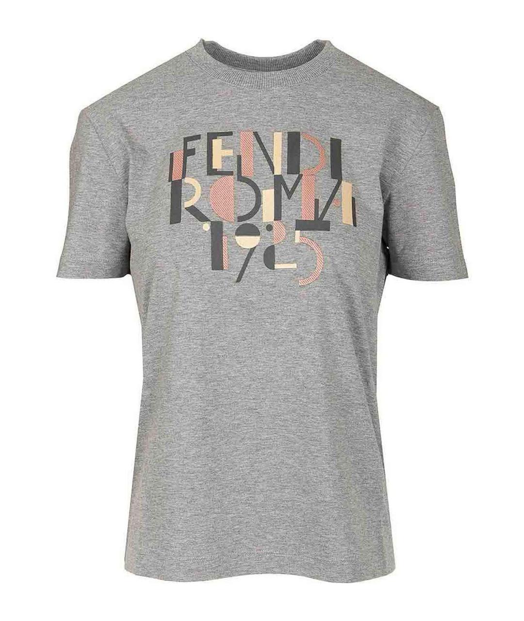 FENDI Серая хлопковая футболка, фото 1