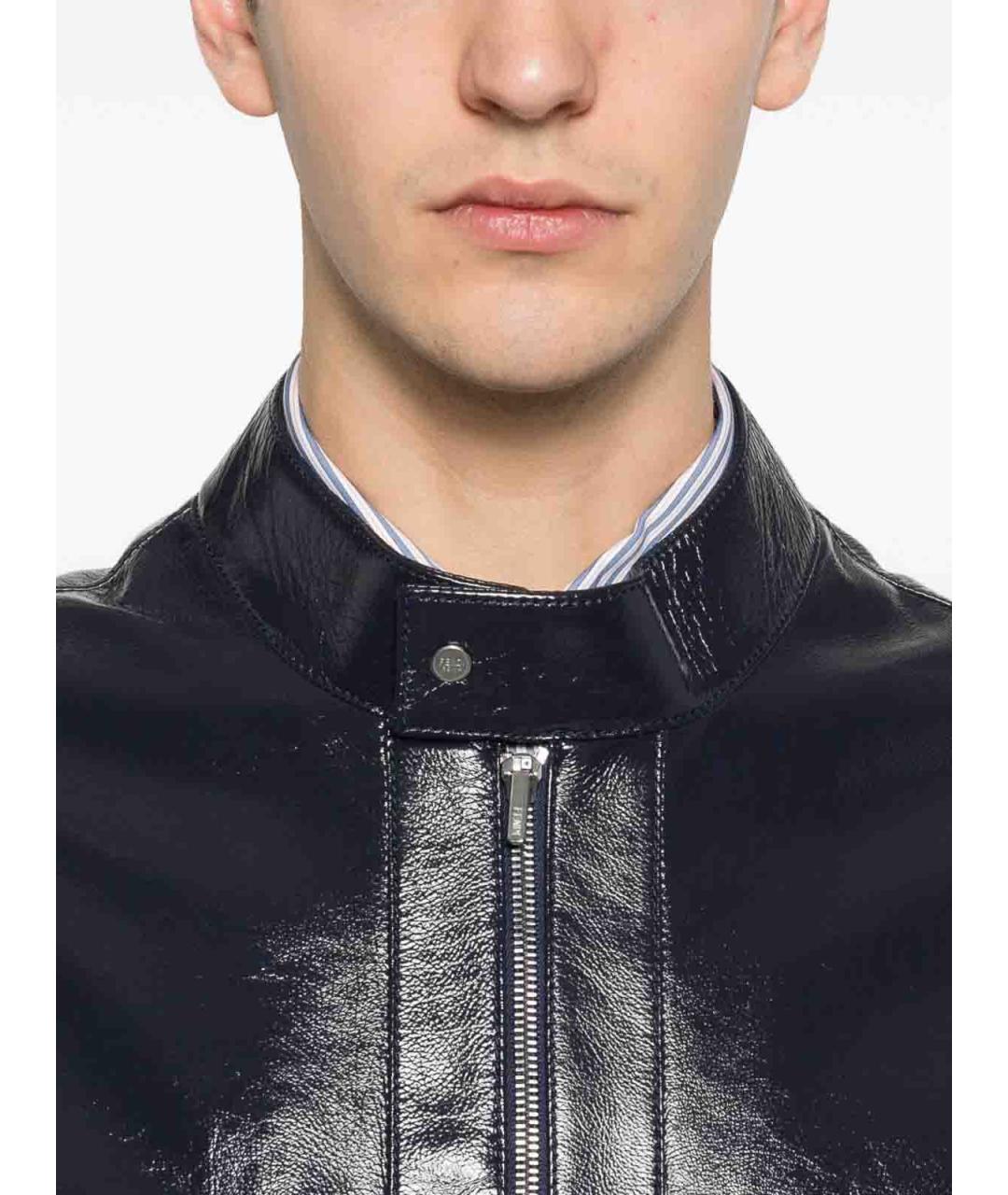 FENDI Черная кожаная куртка, фото 5