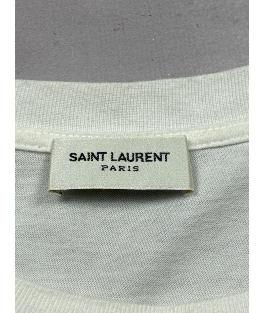 SAINT LAURENT Белая хлопковая футболка, фото 6