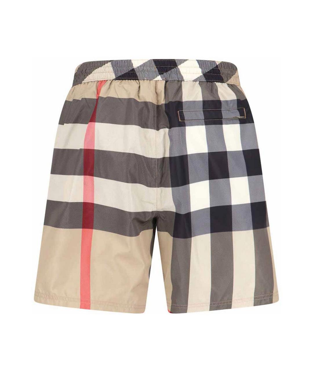 BURBERRY Бежевые полиэстеровые шорты, фото 2