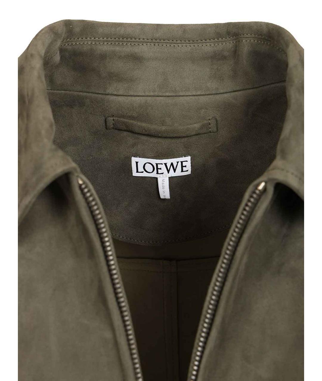 LOEWE Хаки замшевая куртка, фото 4