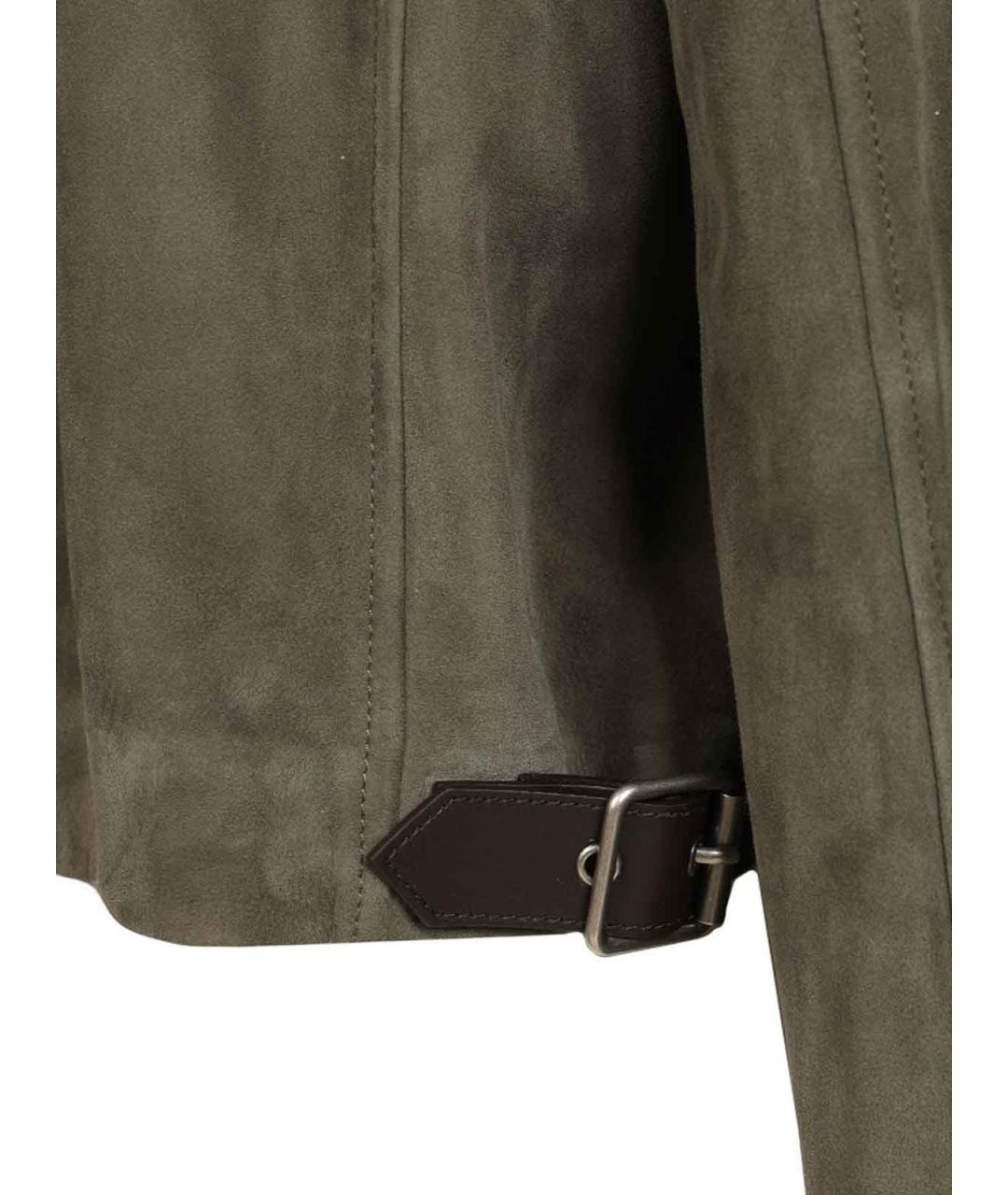 LOEWE Хаки замшевая куртка, фото 6