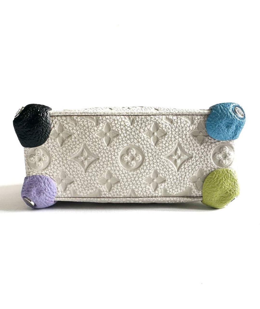 LOUIS VUITTON Белая кожаная сумка через плечо, фото 3