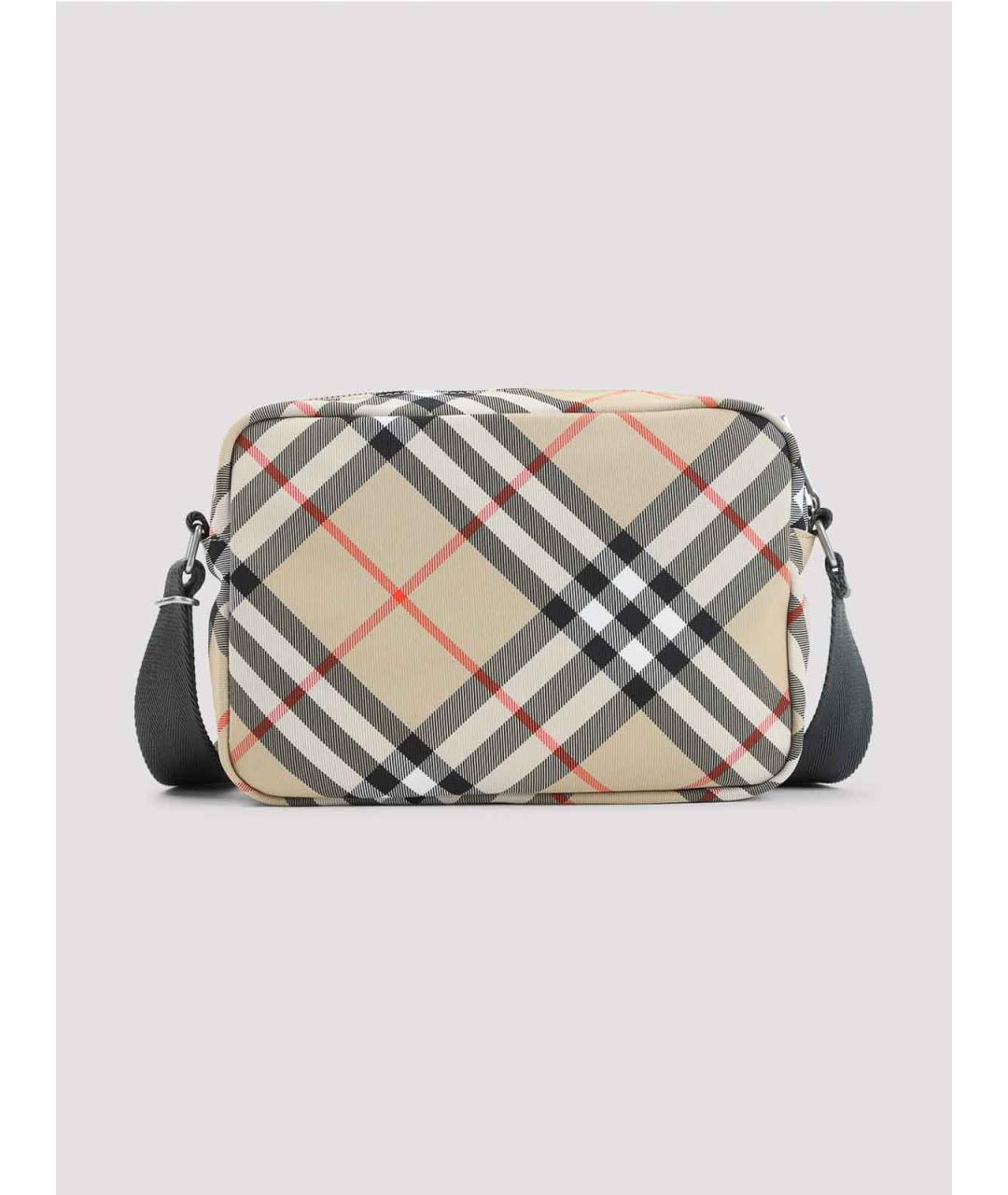 BURBERRY Бежевая тканевая сумка на плечо, фото 2