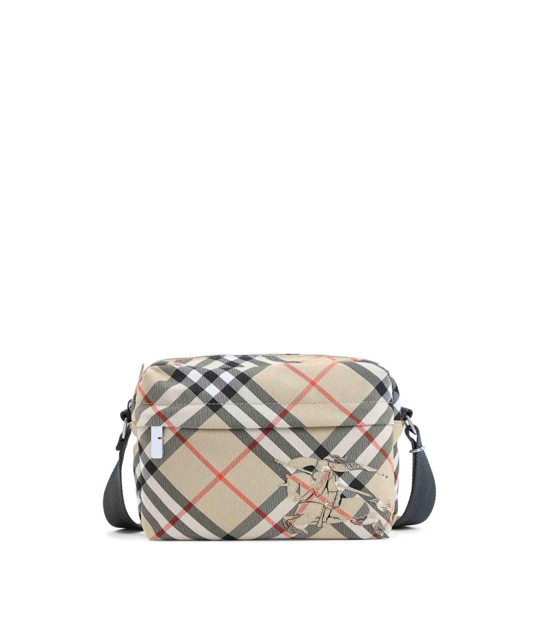 BURBERRY Бежевая тканевая сумка на плечо, фото 1