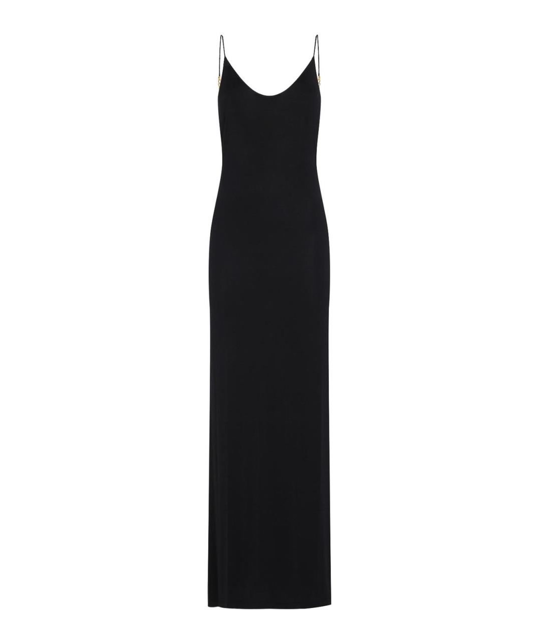 SAINT LAURENT Черное вискозное вечернее платье, фото 1