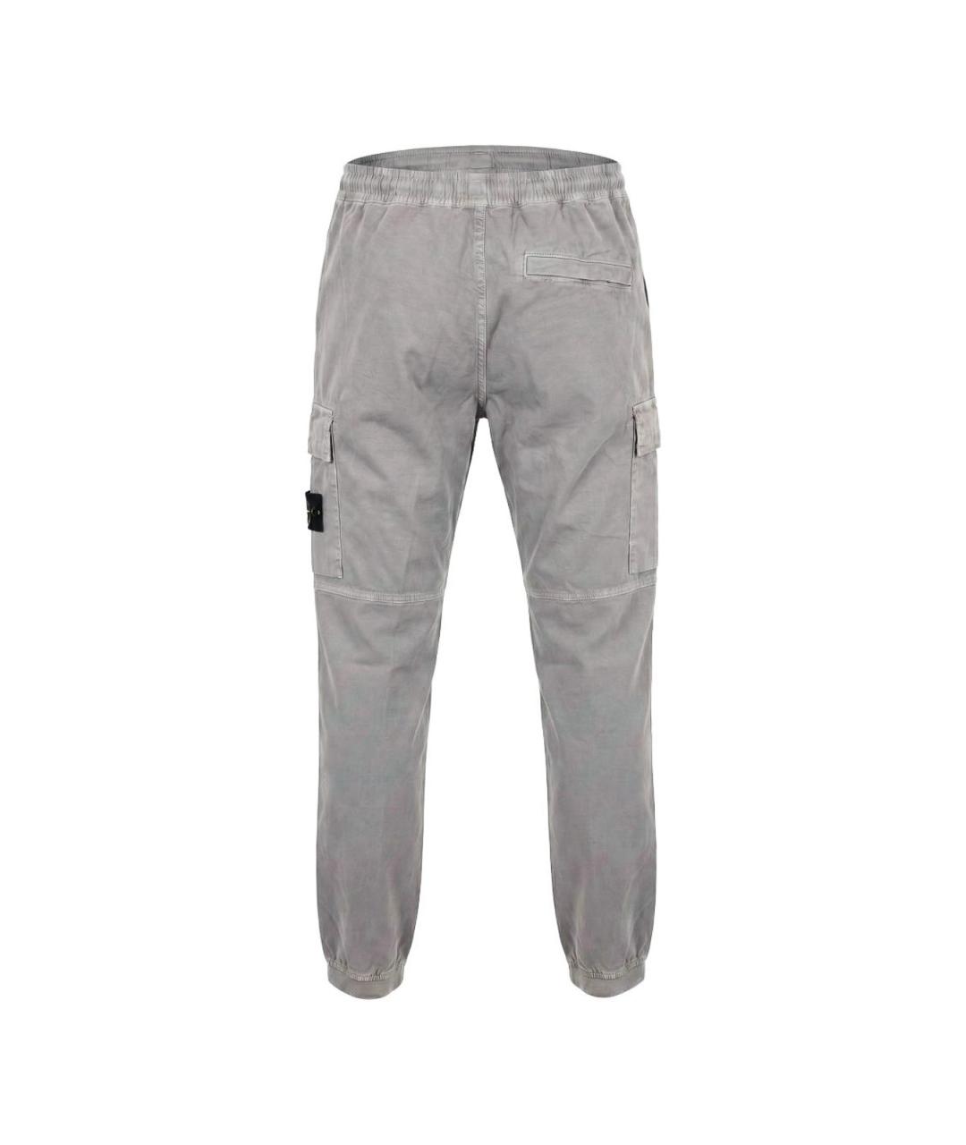 STONE ISLAND Серые хлопковые повседневные брюки, фото 5