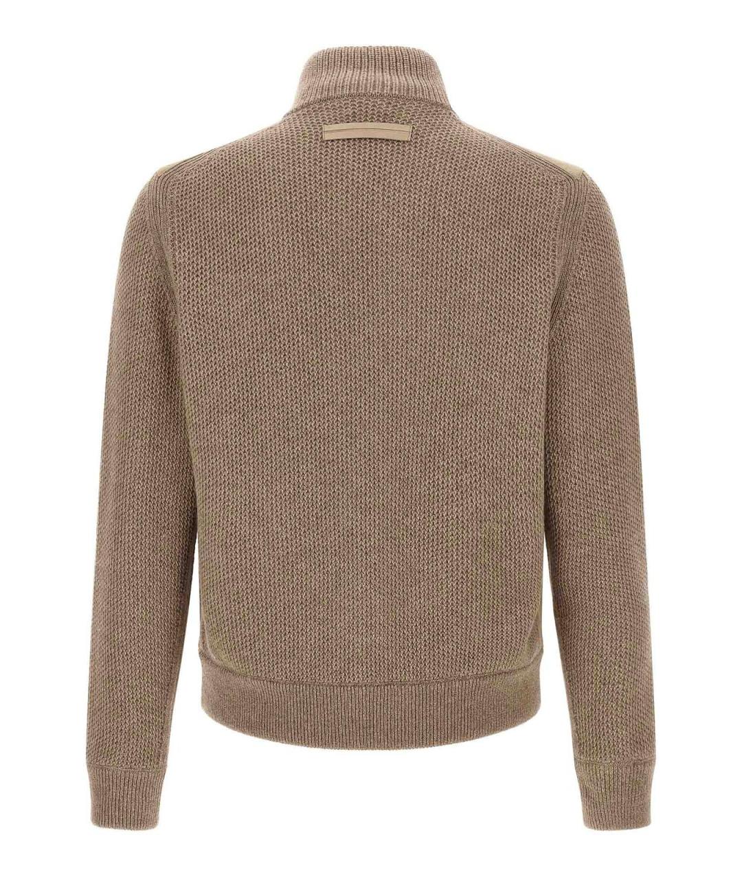 ZEGNA Бежевый замшевый кардиган, фото 2