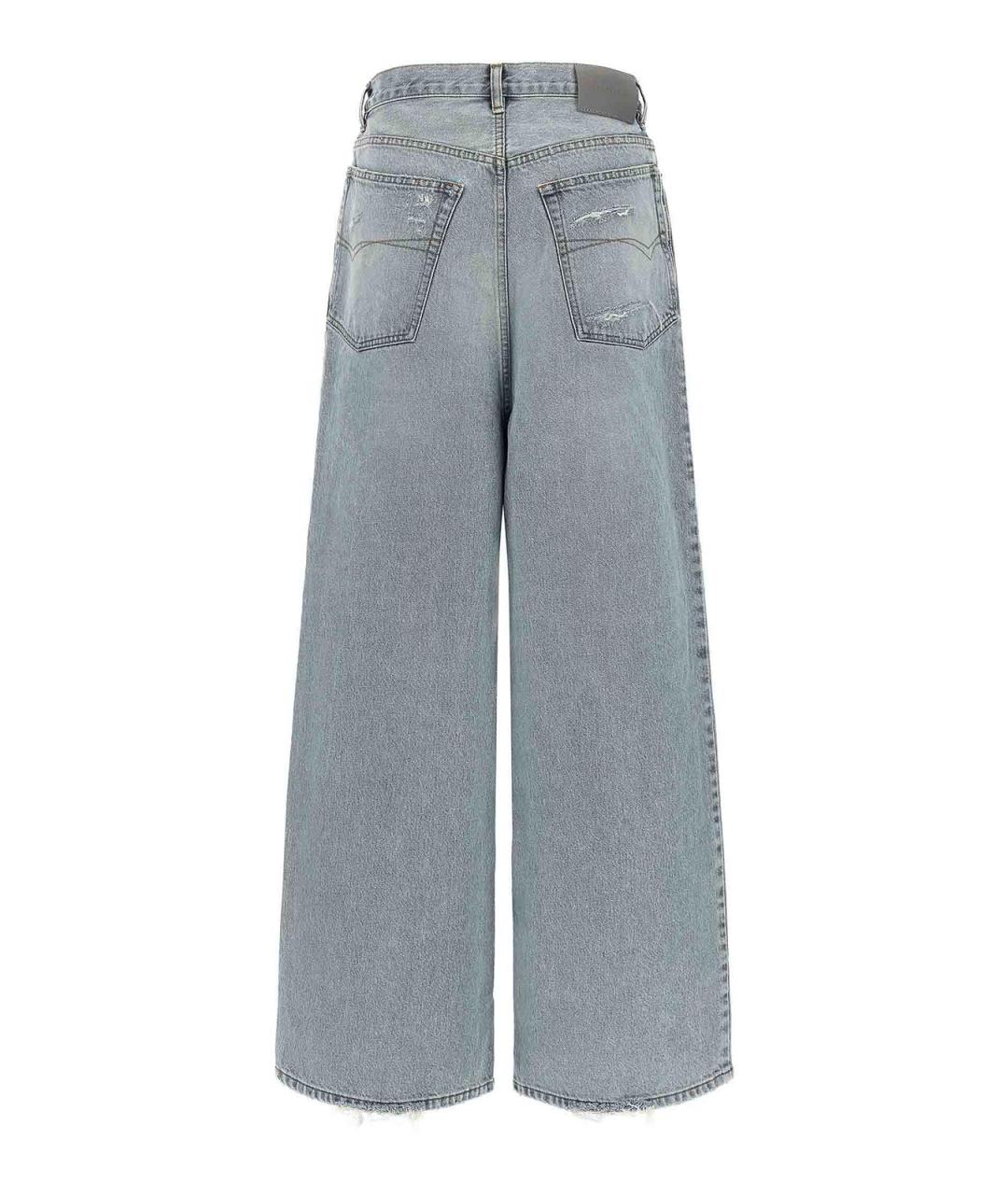 BALENCIAGA Голубые хлопковые прямые джинсы, фото 2