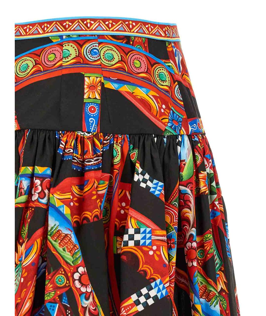 DOLCE&GABBANA Мульти хлопковая юбка мини, фото 4