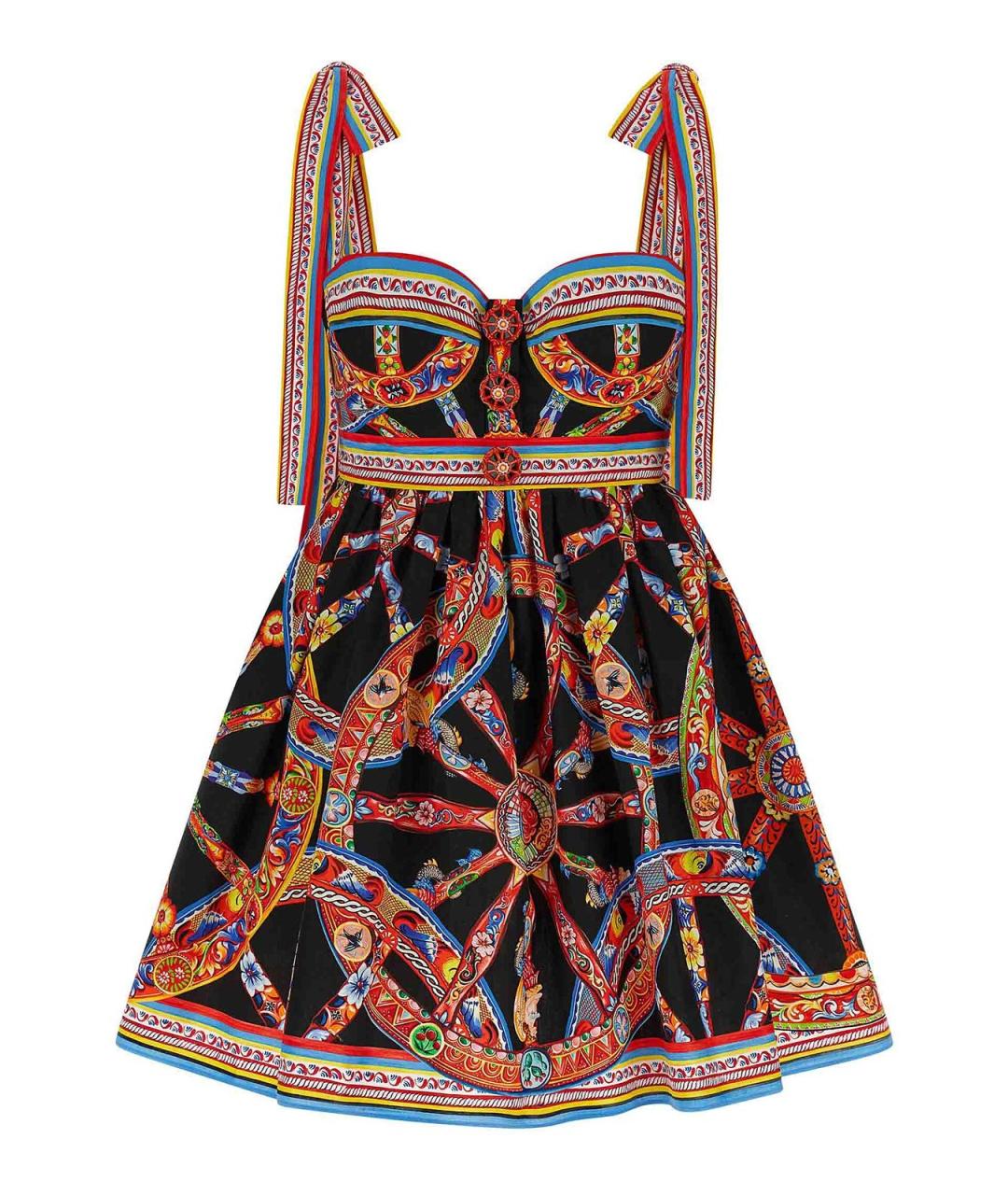 DOLCE&GABBANA Мульти хлопковое повседневное платье, фото 1