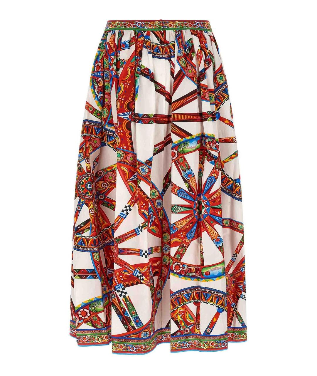 DOLCE&GABBANA Мульти хлопковая юбка миди, фото 2