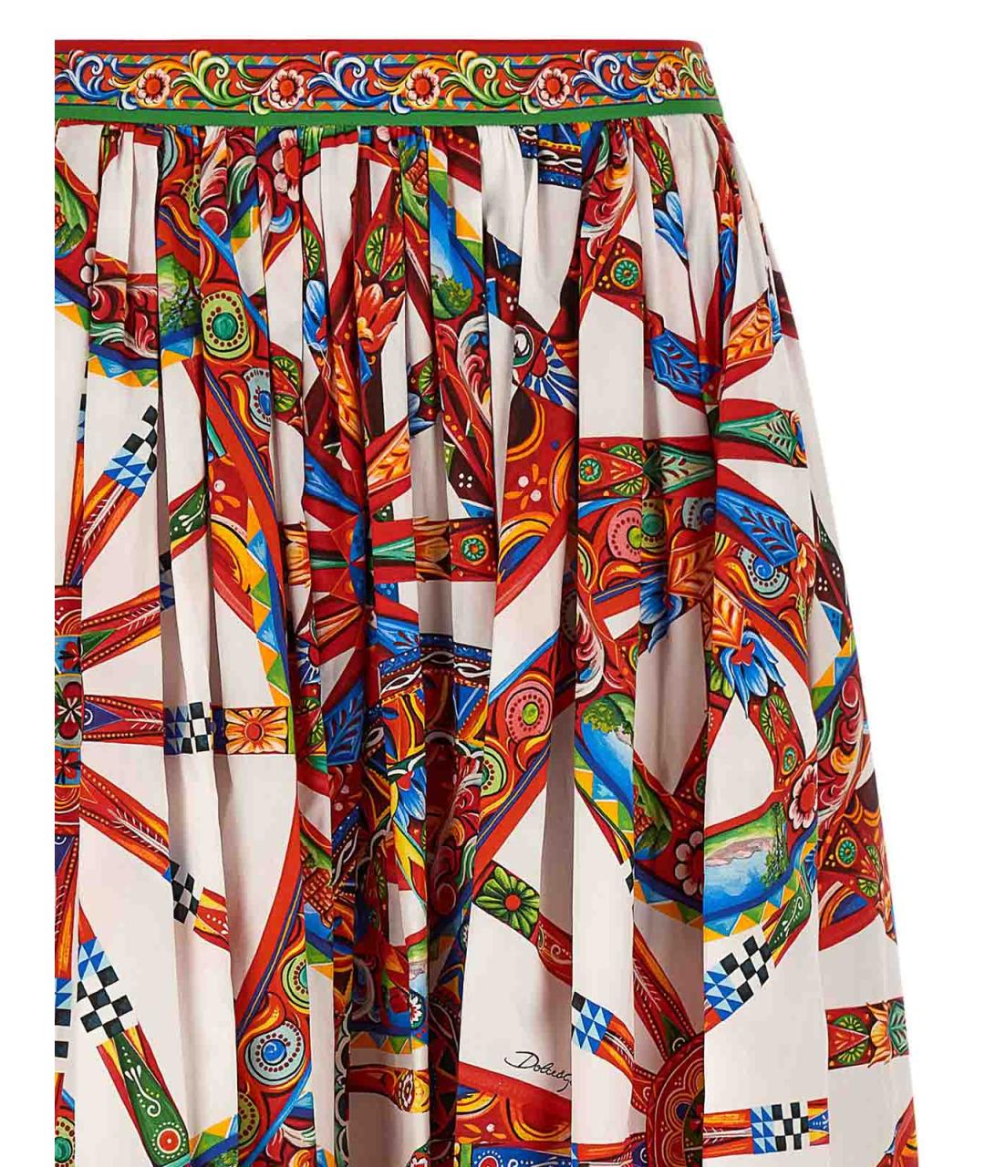 DOLCE&GABBANA Мульти хлопковая юбка миди, фото 4