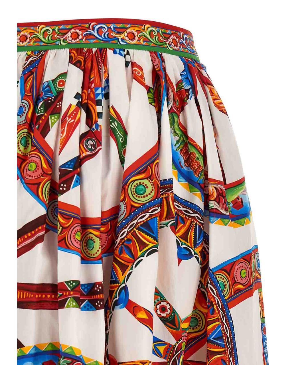 DOLCE&GABBANA Мульти хлопковая юбка миди, фото 5
