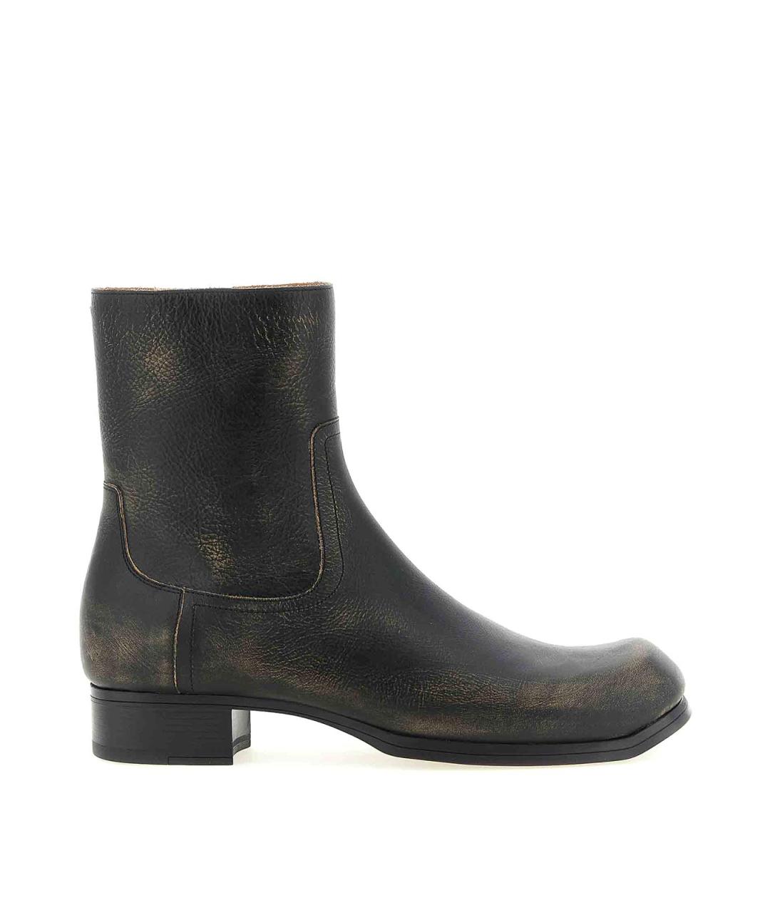 MAISON MARGIELA Черные кожаные высокие ботинки, фото 1