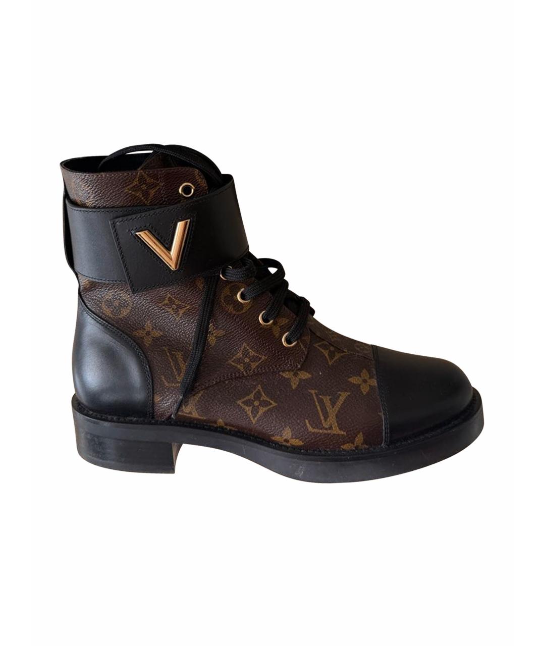 LOUIS VUITTON Коричневые кожаные ботинки, фото 1