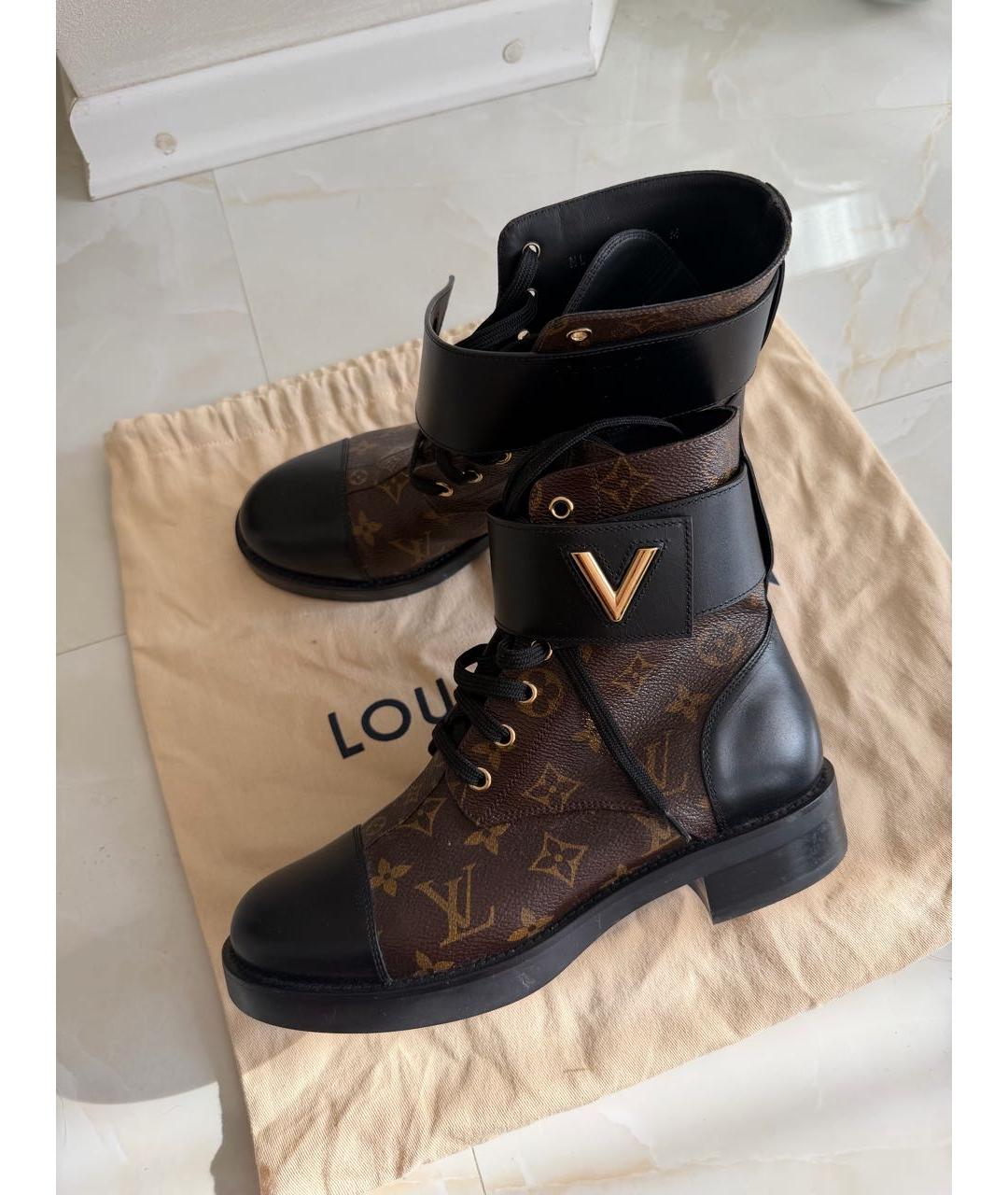 LOUIS VUITTON Коричневые кожаные ботинки, фото 8