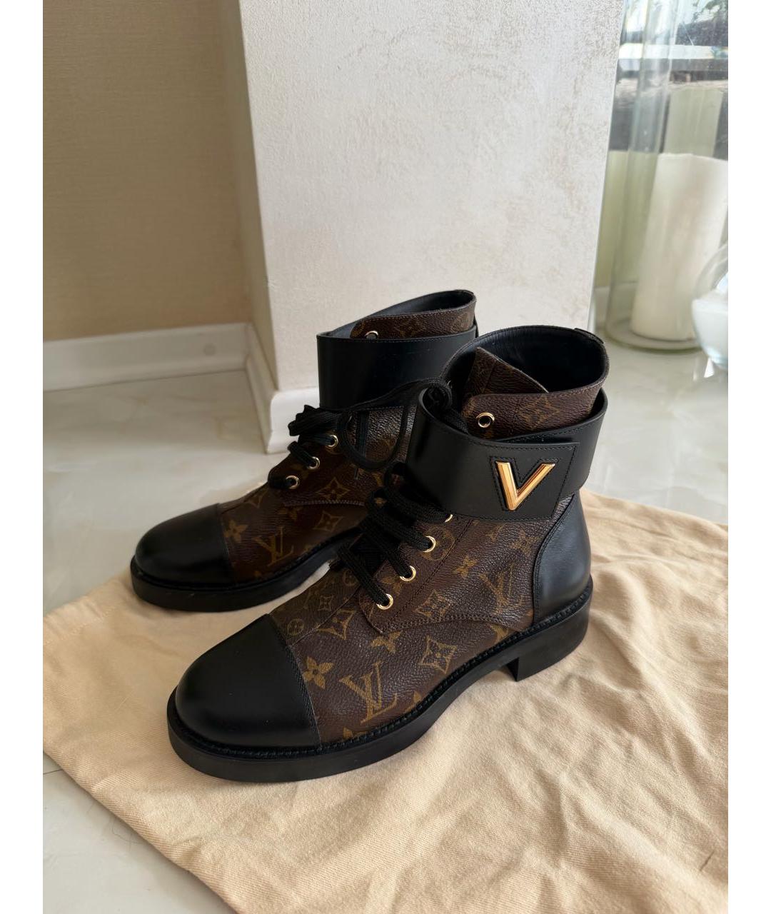 LOUIS VUITTON Коричневые кожаные ботинки, фото 2