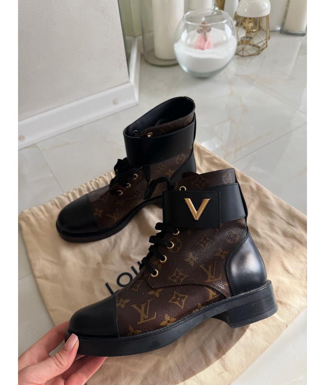 LOUIS VUITTON Коричневые кожаные ботинки, фото 5