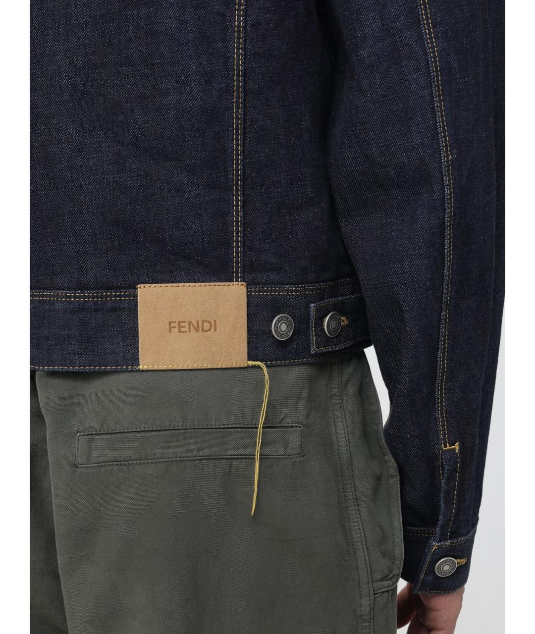 FENDI Синяя хлопковая куртка, фото 6
