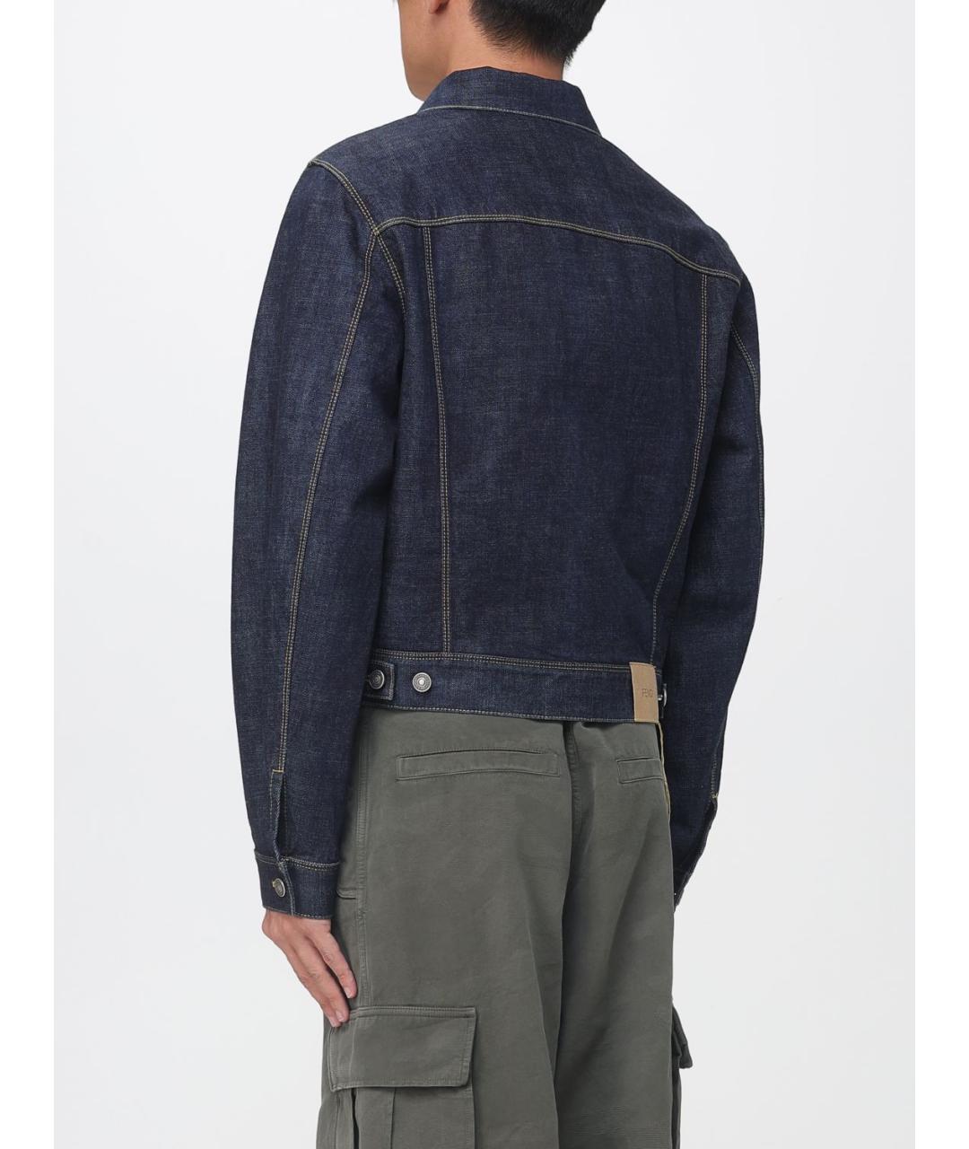FENDI Синяя хлопковая куртка, фото 4