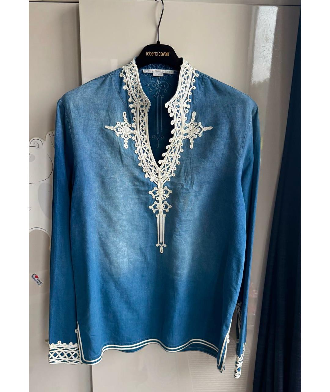 STELLA MCCARTNEY Голубая льняная кэжуал рубашка, фото 2