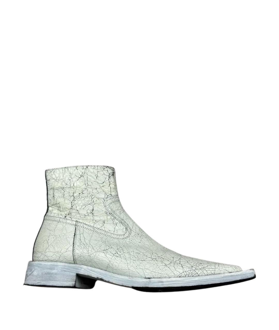 MM6 MAISON MARGIELA Белые кожаные ботильоны, фото 1