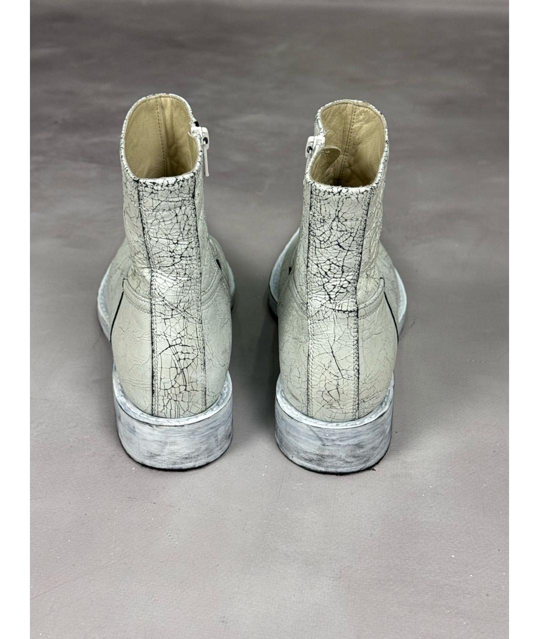 MM6 MAISON MARGIELA Белые кожаные ботильоны, фото 5