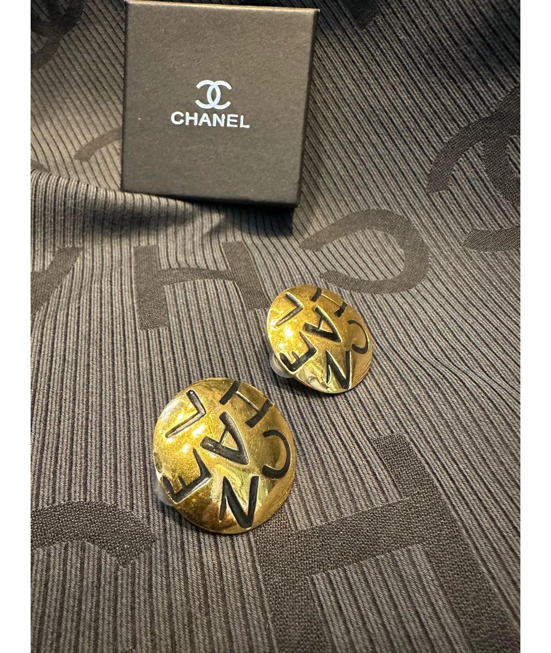 CHANEL Золотые металлические клипсы, фото 7