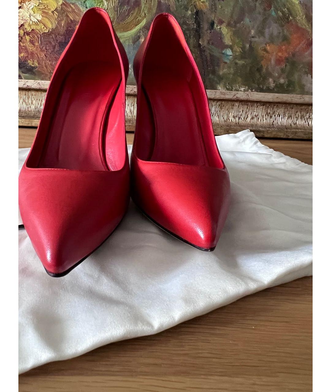 GUCCI Красные кожаные туфли, фото 4