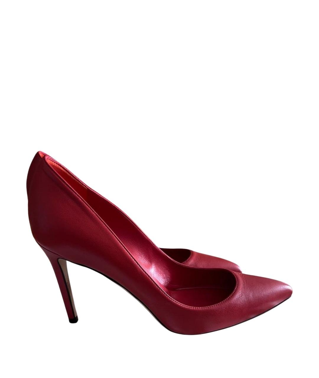 GUCCI Красные кожаные туфли, фото 1