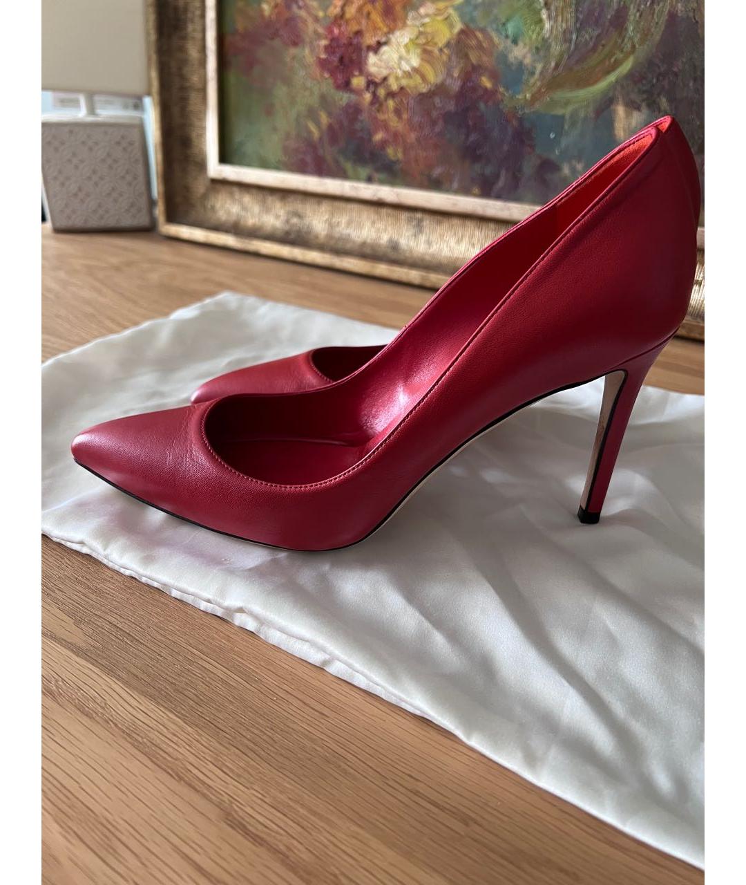 GUCCI Красные кожаные туфли, фото 7