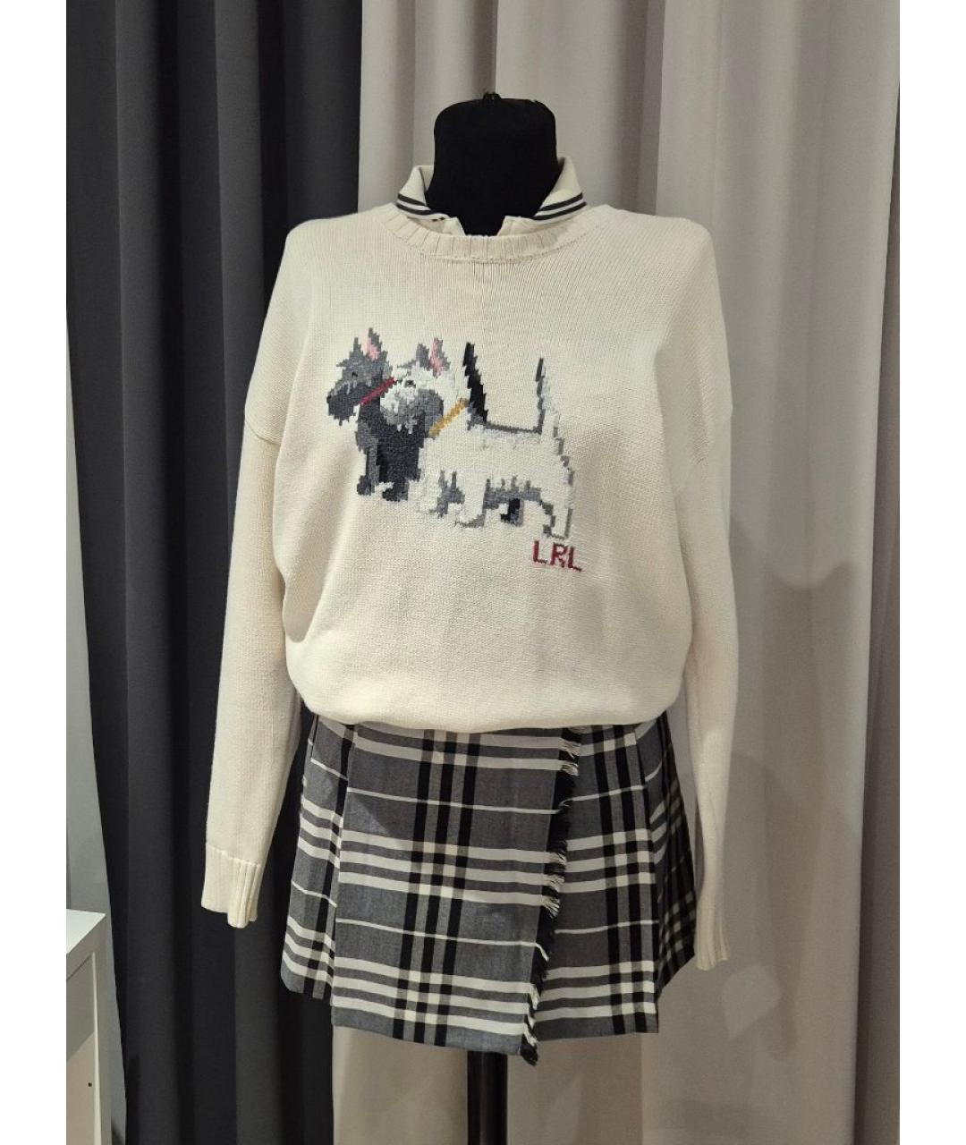 BURBERRY Серая полиэстеровая юбка мини, фото 6