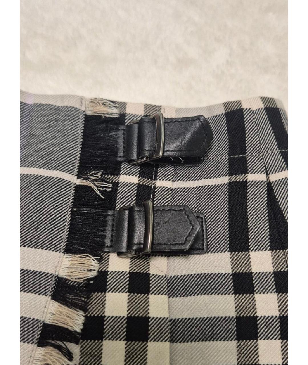 BURBERRY Серая полиэстеровая юбка мини, фото 4