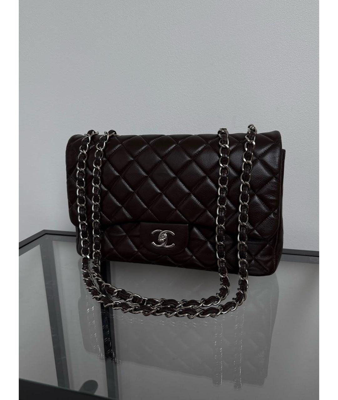 CHANEL Коричневая кожаная сумка через плечо, фото 2