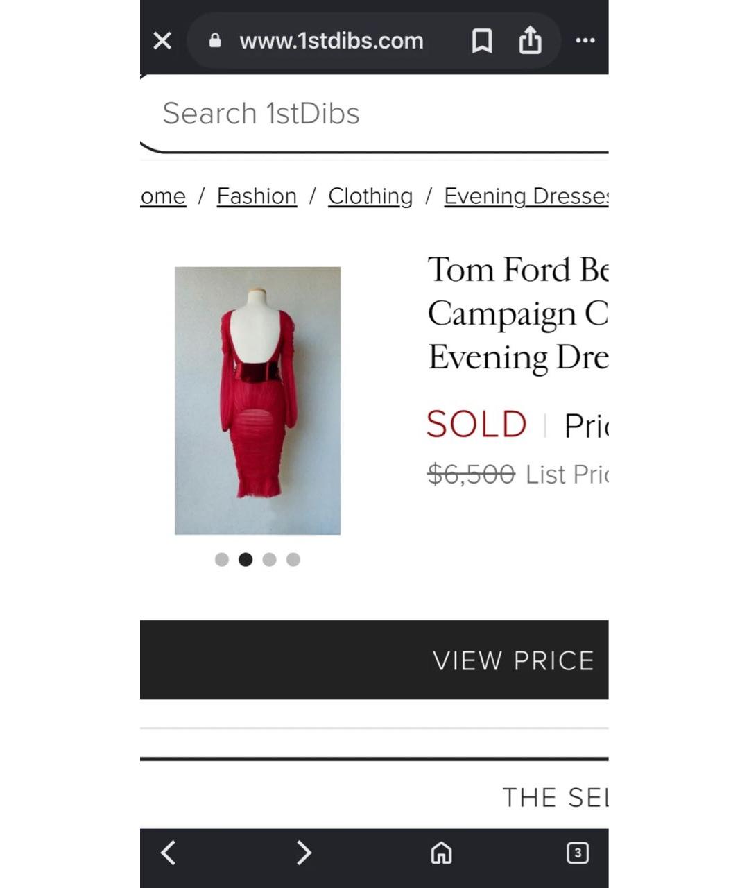 TOM FORD Красное шелковое вечернее платье, фото 3