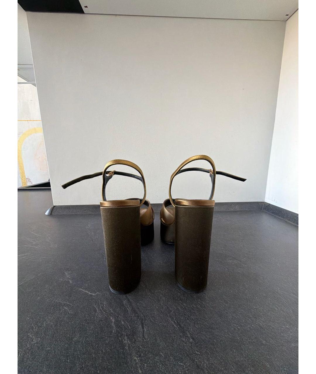 SAINT LAURENT Хаки текстильные туфли, фото 4