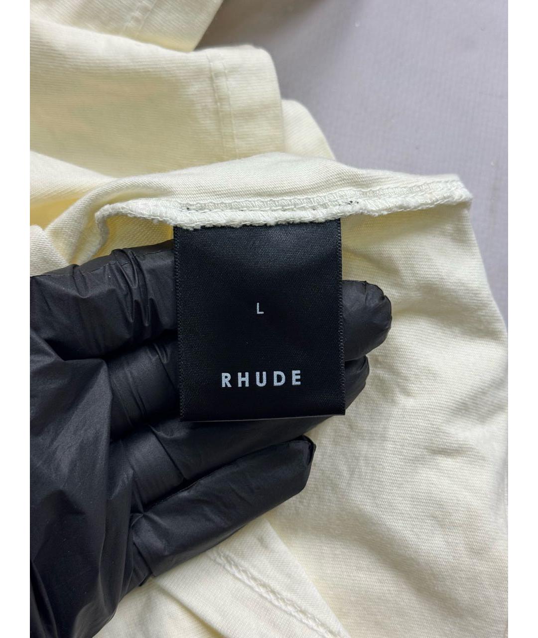 RHUDE Белая хлопковая футболка, фото 7
