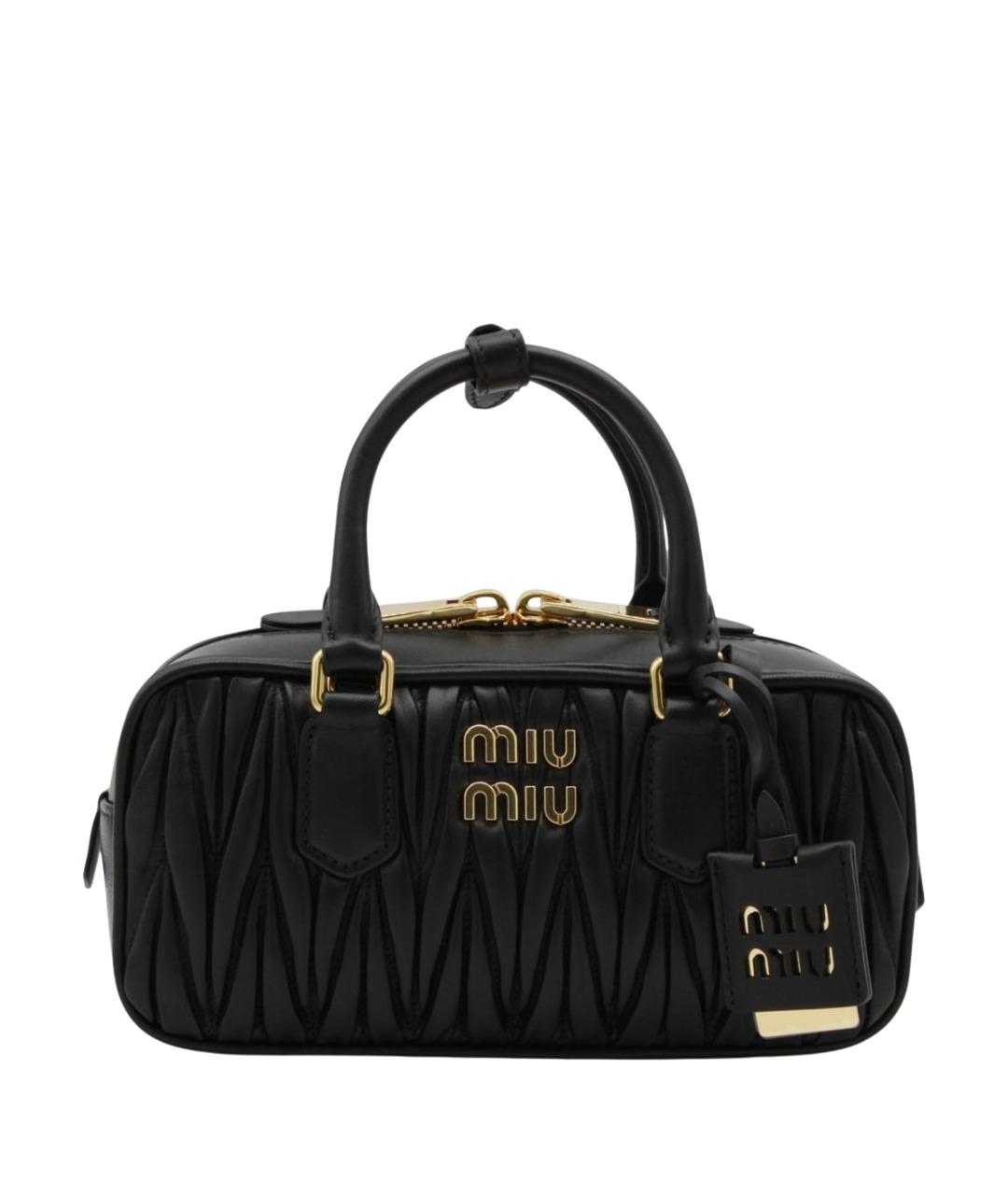 MIU MIU Черная кожаная сумка с короткими ручками, фото 1